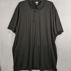 Old Navy Mens 3XLT Tall Polo Shirt Solid Black Built-In Flex Golf Stretch Preppy